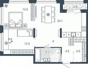 2-к квартира, вторичка, 71м2, 7/23 этаж
