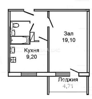 1-к квартира, вторичка, 37м2, 4/10 этаж