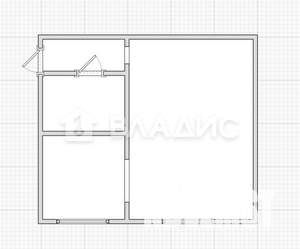 1-к квартира, вторичка, 26м2, 2/2 этаж