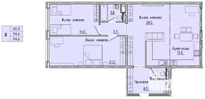 3-к квартира, строящийся дом, 95м2, 10/18 этаж