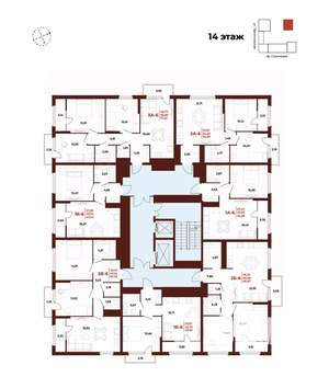 1-к квартира, вторичка, 44м2, 14/18 этаж