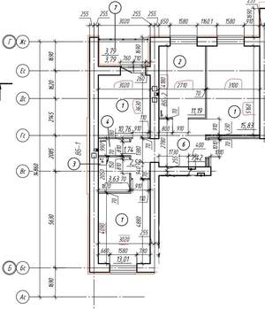 3-к квартира, сданный дом, 70м2, 12/16 этаж
