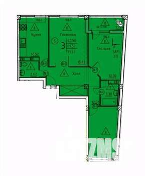 3-к квартира, вторичка, 71м2, 18/18 этаж