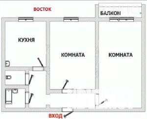 2-к квартира, вторичка, 54м2, 8/10 этаж