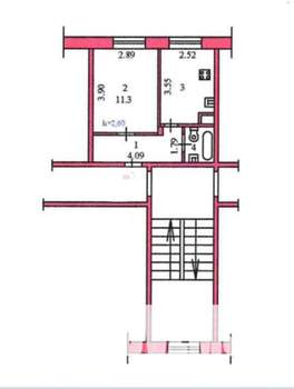 1-к квартира, вторичка, 28м2, 2/3 этаж