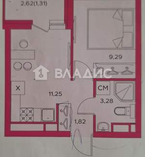2-к квартира, вторичка, 26м2, 14/17 этаж