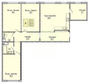 3-к квартира, строящийся дом, 121м2, 10/18 этаж