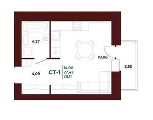 Студия квартира, вторичка, 29м2, 15/17 этаж