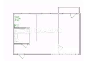 2-к квартира, вторичка, 43м2, 5/5 этаж
