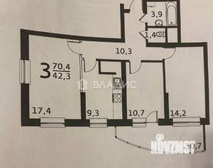 3-к квартира, вторичка, 78м2, 21/22 этаж