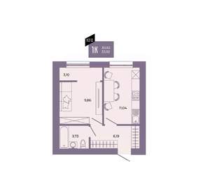 1-к квартира, вторичка, 34м2, 9/17 этаж