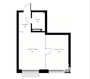 1-к квартира, вторичка, 41м2, 5/23 этаж