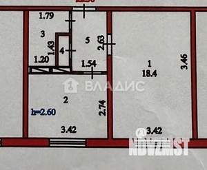 1-к квартира, вторичка, 36м2, 4/5 этаж