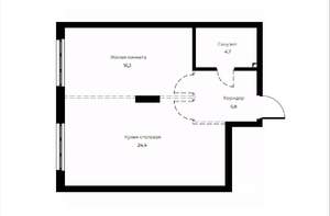 1-к квартира, вторичка, 51м2, 7/23 этаж