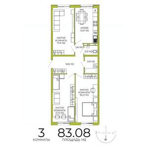 3-к квартира, вторичка, 83м2, 13/18 этаж