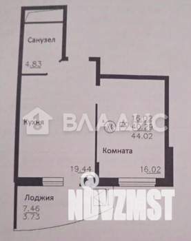 1-к квартира, вторичка, 44м2, 17/22 этаж