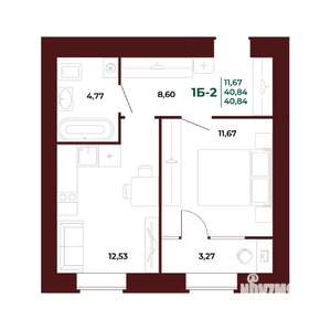 1-к квартира, вторичка, 41м2, 13/17 этаж