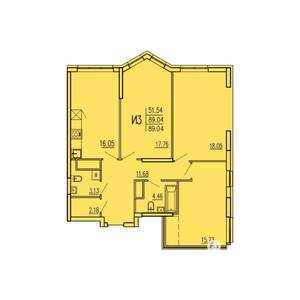 3-к квартира, вторичка, 89м2, 1/17 этаж