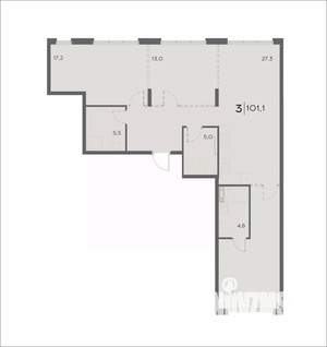 3-к квартира, вторичка, 101м2, 15/21 этаж