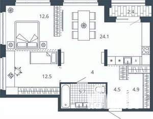 2-к квартира, вторичка, 71м2, 13/23 этаж