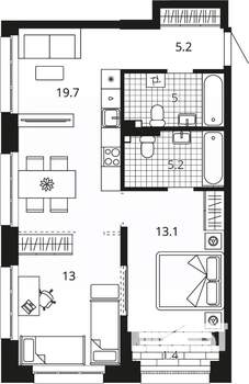 2-к квартира, вторичка, 61м2, 11/24 этаж