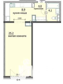 Студия квартира, сданный дом, 42м2, 11/18 этаж