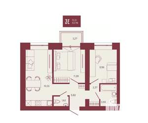 3-к квартира, вторичка, 54м2, 5/17 этаж