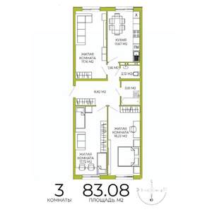3-к квартира, вторичка, 83м2, 10/18 этаж