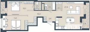 2-к квартира, вторичка, 89м2, 6/23 этаж