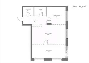 2-к квартира, вторичка, 79м2, 2/21 этаж