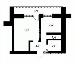 1-к квартира, вторичка, 35м2, 9/9 этаж