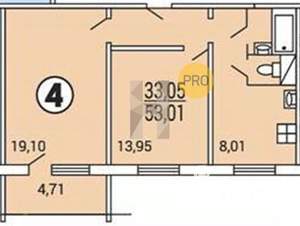 2-к квартира, вторичка, 57м2, 8/10 этаж