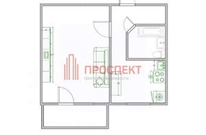 1-к квартира, вторичка, 30м2, 4/5 этаж