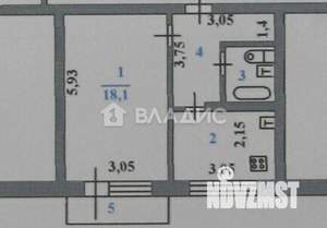 1-к квартира, вторичка, 35м2, 2/9 этаж