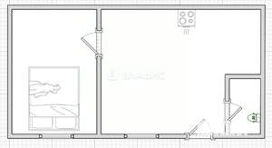 2-к квартира, вторичка, 40м2, 1/2 этаж