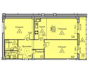 3-к квартира, строящийся дом, 78м2, 12/18 этаж