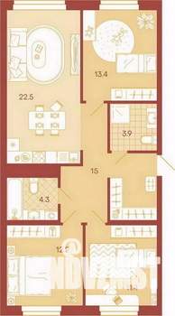 3-к квартира, вторичка, 83м2, 7/17 этаж