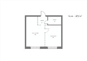 1-к квартира, вторичка, 47м2, 11/21 этаж