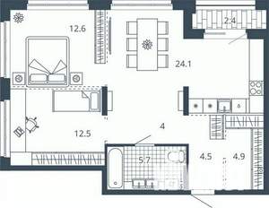 2-к квартира, вторичка, 71м2, 10/24 этаж