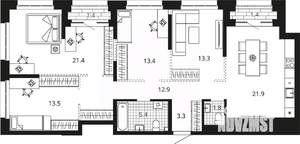 4-к квартира, вторичка, 109м2, 15/23 этаж
