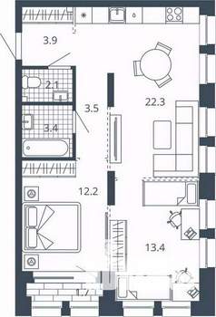 2-к квартира, вторичка, 63м2, 5/24 этаж