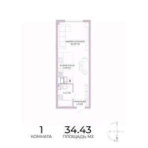 1-к квартира, строящийся дом, 34м2, 11/17 этаж