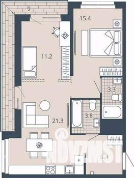 2-к квартира, вторичка, 70м2, 19/23 этаж