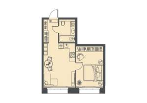 1-к квартира, вторичка, 41м2, 1/23 этаж
