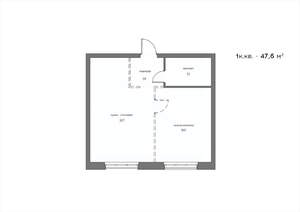 1-к квартира, вторичка, 48м2, 17/21 этаж