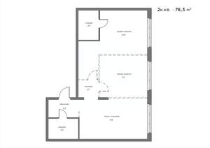 2-к квартира, вторичка, 76м2, 15/21 этаж