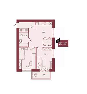 3-к квартира, вторичка, 52м2, 8/17 этаж