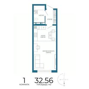 1-к квартира, вторичка, 33м2, 3/17 этаж