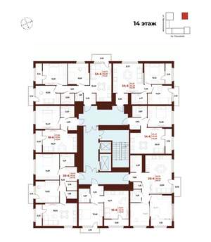 2-к квартира, вторичка, 55м2, 14/18 этаж