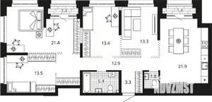 4-к квартира, вторичка, 110м2, 4/24 этаж